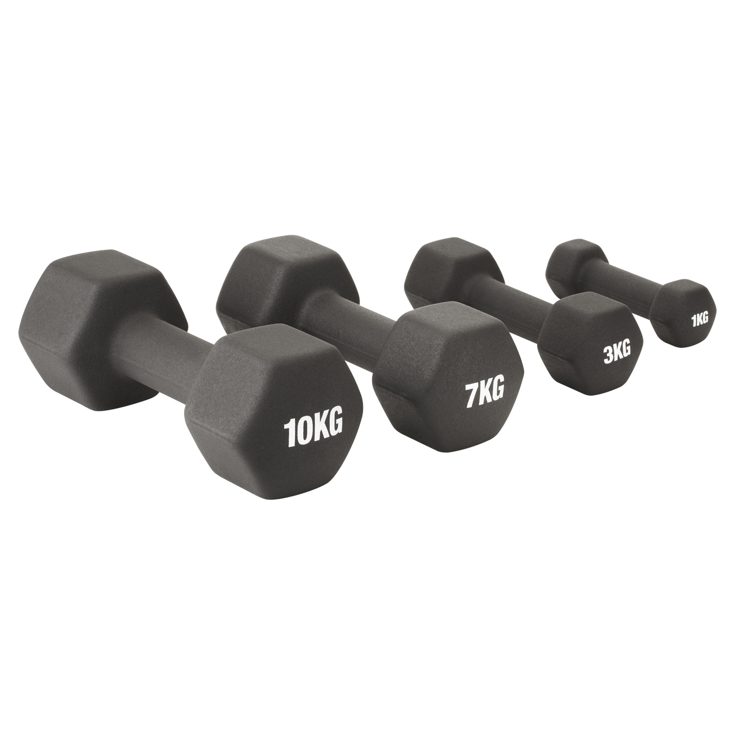 Mirafit soft touch hex dumbbells, 2 x 5kg