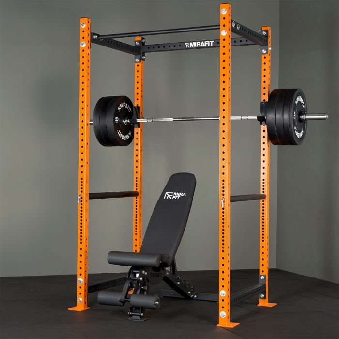 M3 Power Rack with Barbell and Weights Set Mirafit