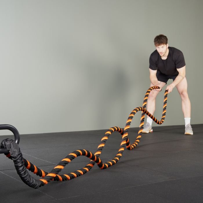 Next Alpha Battle Rope – Corde Ondulatoire 38/50mm, 9/12/15m, Manchon Nylon, Ancrage Mural Inclus