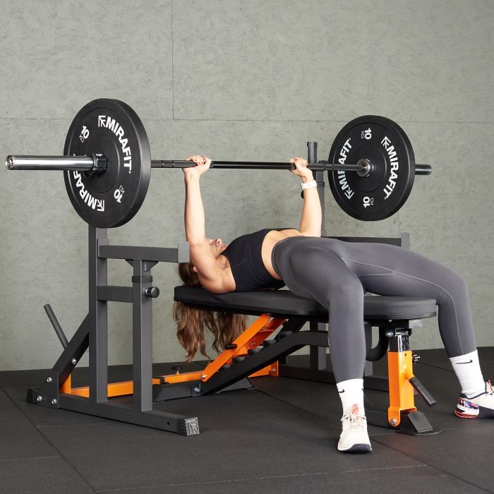 Adjustable Weight Bench And Squat Rack Kit Mirafit