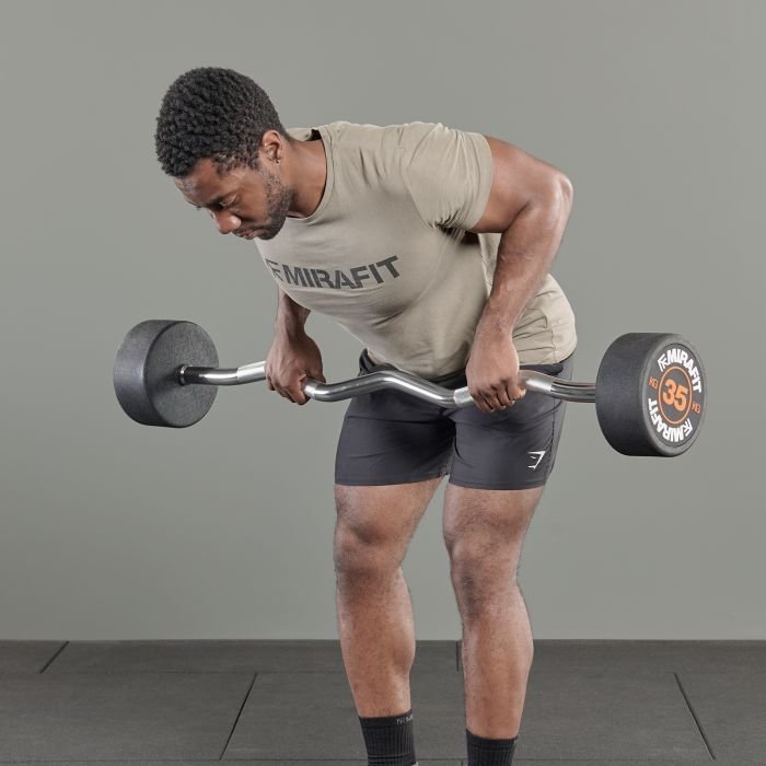 Rubber Weighted EZ Curl Bars Mirafit