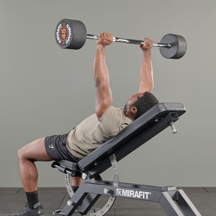 Rubber Weighted EZ Curl Bars Mirafit