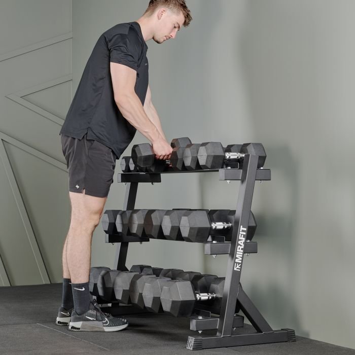 Three Tier Dumbbell Rack 400kg Gym Storage Mirafit