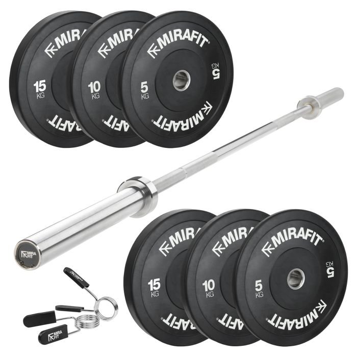 Pair of Mirafit Spring Olympic Collars on a White Background