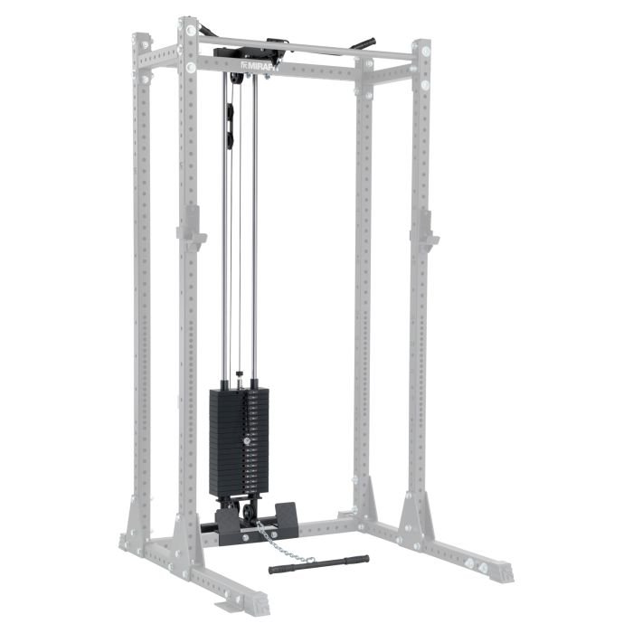 Mirafit M3 208cm Half Rack Rear Cable System With Weight Stack in Gym