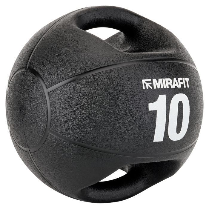Mirafit Medicine Ball with Handles on gym mats