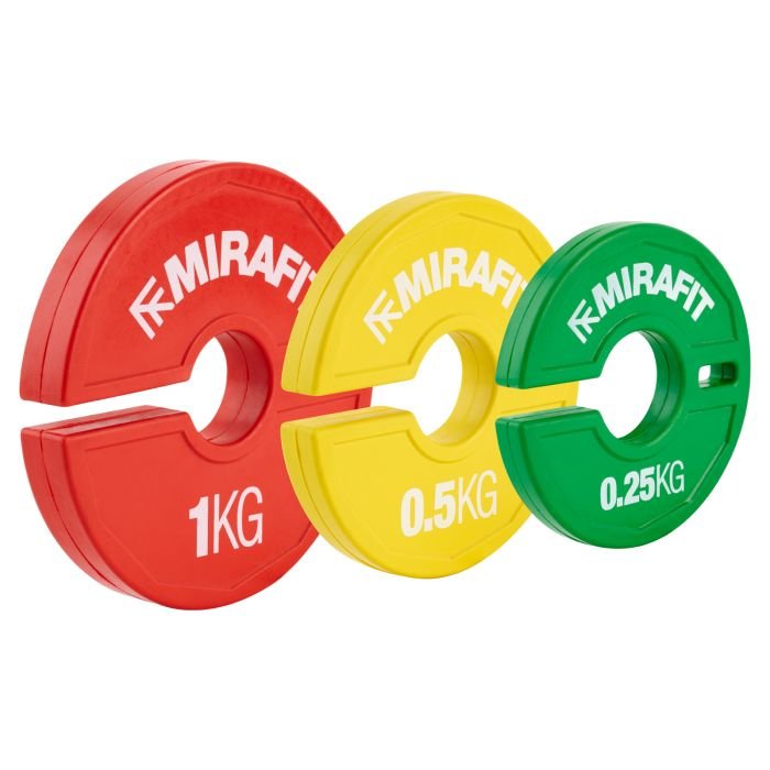 Mirafit Micro Change Plates sat on gym floor