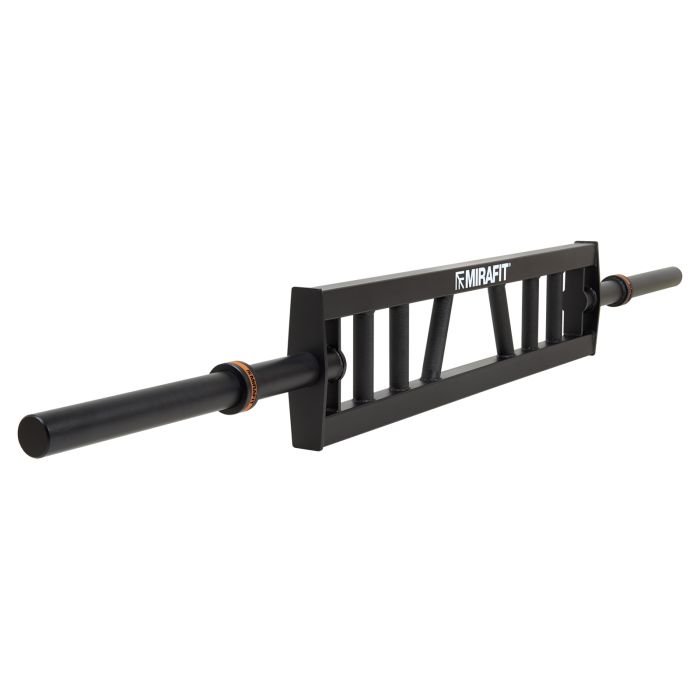 Mirafit Multi Grip Olympic Swiss Bar Black on gym mats