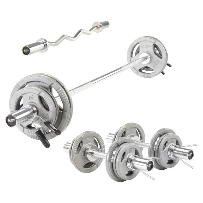 Olympic Dumbbell, Barbell and Plates Set Mirafit