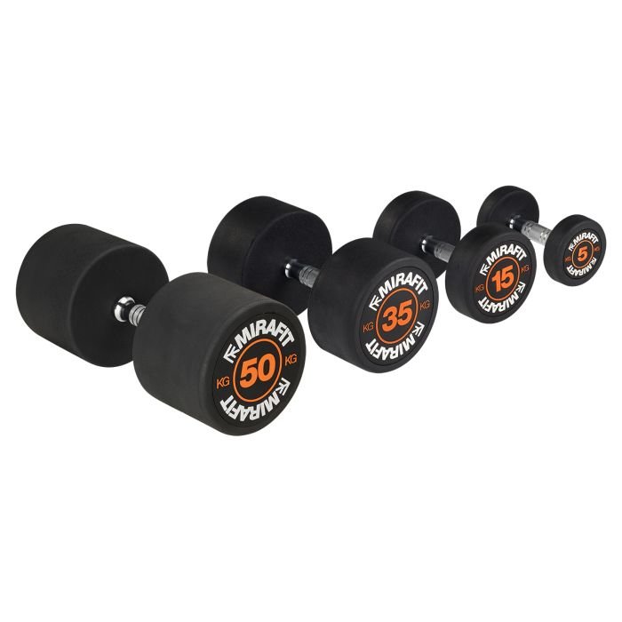Mirafit Rubber Dumbbell Set Choice of Weight