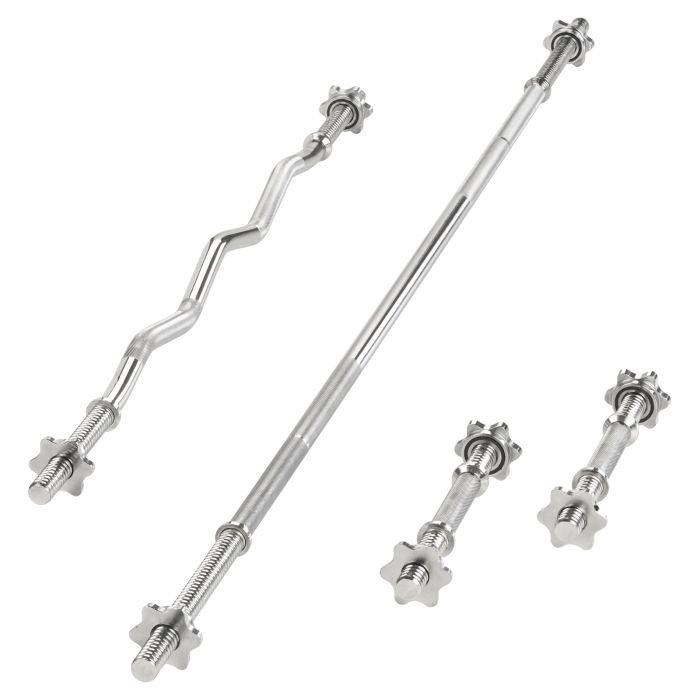 Mirafit Spinlock Dumbbell And Barbell Set on Gym Mats