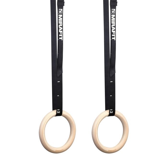 Mirafit Wooden Gymnastic Rings Infographic