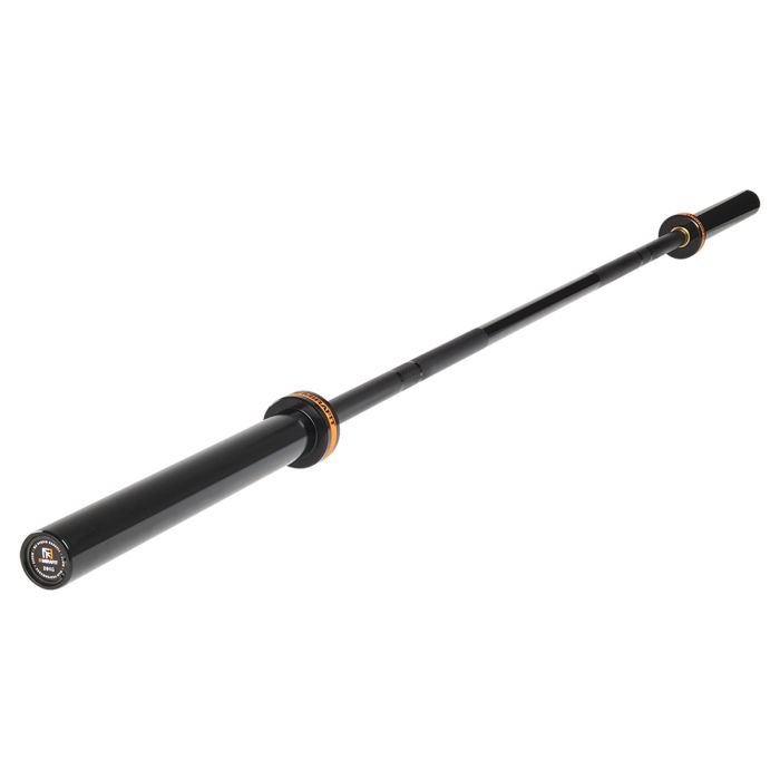 Mirafit black M3 Olympic 20kg barbell with End cap graphic