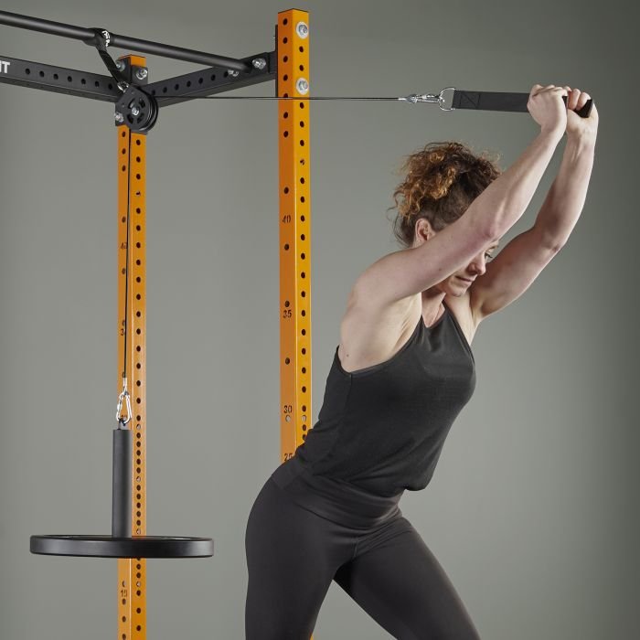 Pull Up Bar Pulley System At Home SELEWARE 48'' Heavy Duty Pull Up