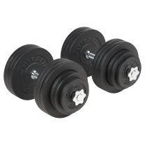2x45kg Mirafit Cast Iron Adjustable Dumbbells on White background
