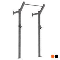 Black Mirafit M4 Wall Mounted Power Rack 230x45 2 Bars in Gym