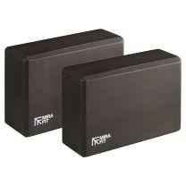 Black Mirafit Hi Density Yoga Blocks on White Background