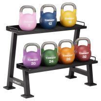 Mirafit Colour Competition Kettlebells on Storage Rack