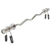 Mirafit 2 Inch Olympic EZ Curl Bar with Collars on White Background