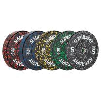 ColourSplash Olympic Bumper Plates on gym floor