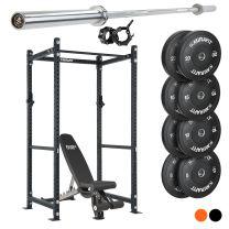M3 208x90 Orange Rack Plates Bar Collars Bench
