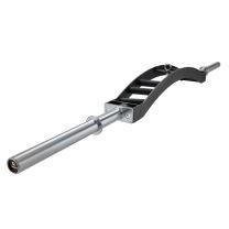 Mirafit M3 Cambered Bench Press Bar laying on gym floor