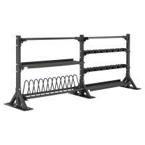 M4 Modular Storage 150cm 2 Bay System 1 loaded with gym equipment