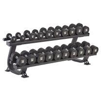 Mirafit Urethane 2 Tier Dumbbell And Rack Set 2.5kg to 25kg
