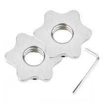 Mirafit 2 chrome Lockable 1inch Spinlock Collars on gym mats