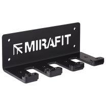 Mirafit 3 Bar Vertical Wall Rack on White Brick Wall