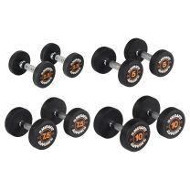 Mirafit Rubber Dumbbell Set 2.5kg to 10kg on Gym Mats