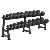 Mirafit 2.5kg 25kg Hex Dumbbell Set with Storage Rack in gym