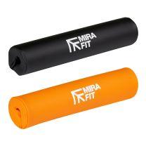 Man Squatting with Barbell and Black Mirafit Barbell Weight Bar Pad