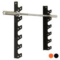 Mirafit Orange 6 Barbell Wall Rack Holding Barbell