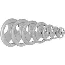 Mirafit Cast Iron 1inch Tri Grip Weights on White Background