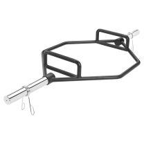Mirafit Chrome Sleeve Olympic Trap Bar on Gym Flooring