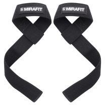 Mirafit Cotton Power Straps laying on gym flooring