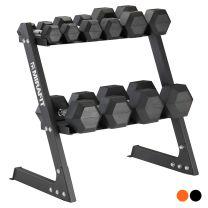 Dumbbell Snatch in gym with Mirafit 2 Tier 150kg Dumbbell Rack