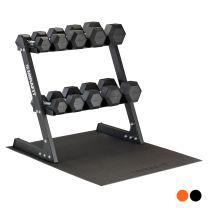 Mirafit Hex Dumbbell Set with Weight Rack and Exercise Mat
