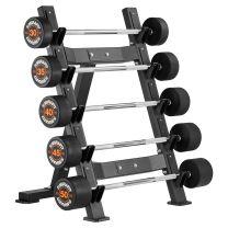 Mirafit Fixed Barbell 30kg 50kg Set with 5 Bar Rack in gym