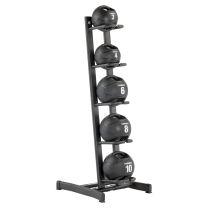 Mirafit Medicine Ball with Handles Set of 5 and Storage Rack in gym