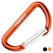 Mirafit Orange Alloy Multi Purpose Carabiner Clip Being Attached
