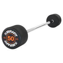 Mirafit Rubber Weighted Barbells on gym mats
