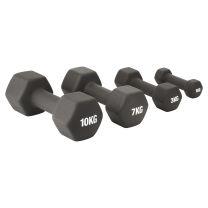 Mirafit Black Soft Touch Dumbbells on Gym Mats