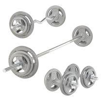 Mirafit Spinlock Dumbbell and Barbell Set With 25kg Weights