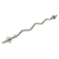 Mirafit Standard 1 Inch Spinlock EZ Curl Bar Silver