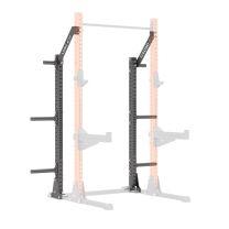 Orange Mirafit M4 Half Rack with Black Storage Poles in gym