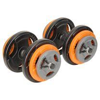 Mirafit Studio Dumbbell Bars and 35kg Plates on gym floor