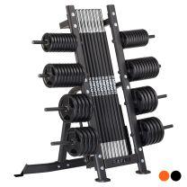 Mirafit Studio Pump Set and Storage Rack with Black Orange Grey Plates Master
