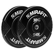 deadlifting Mirafit XL 30kg Bumper Plates